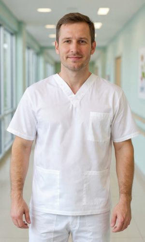 Doktordivat egészségügyi munkaruha klasszikus fazon